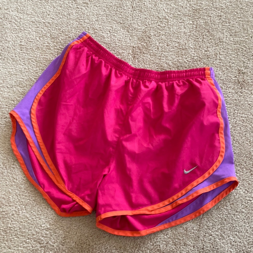Rare color! Women’s M hot pink & purple Nike shorts with orange trim